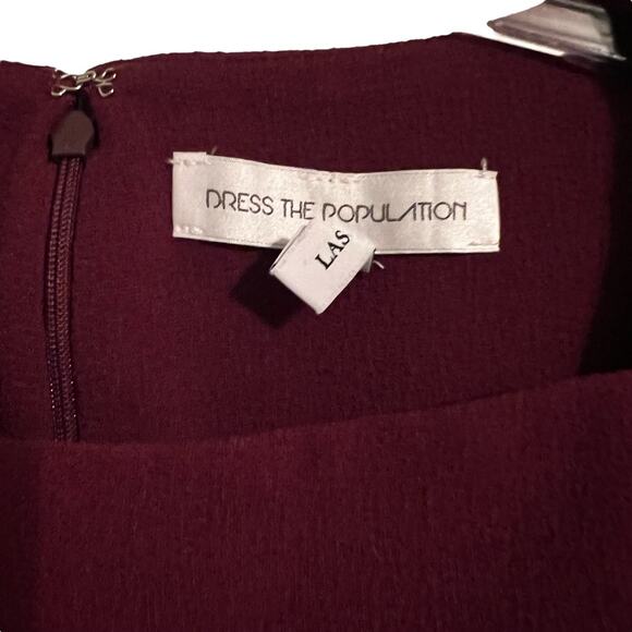 Dress The Population Maroon Sheath Midi Dress Women's Sz XXS New - Picture 6 of 6